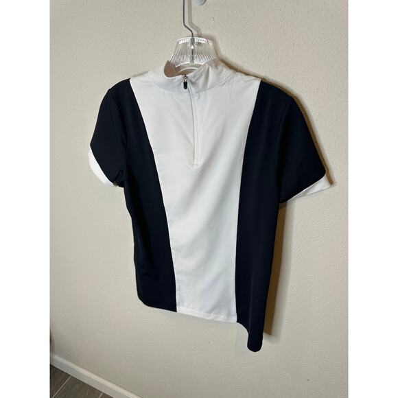 Nevermindall color block mock neck top -med - Picture 2 of 4